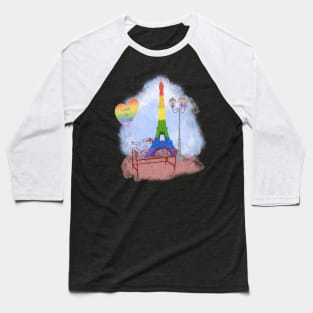 Gay Pride Couple Paris Baseball T-Shirt